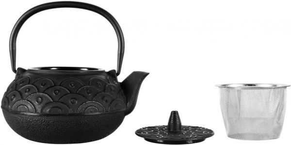 Чайник с ситечком черный WAVES 850ML