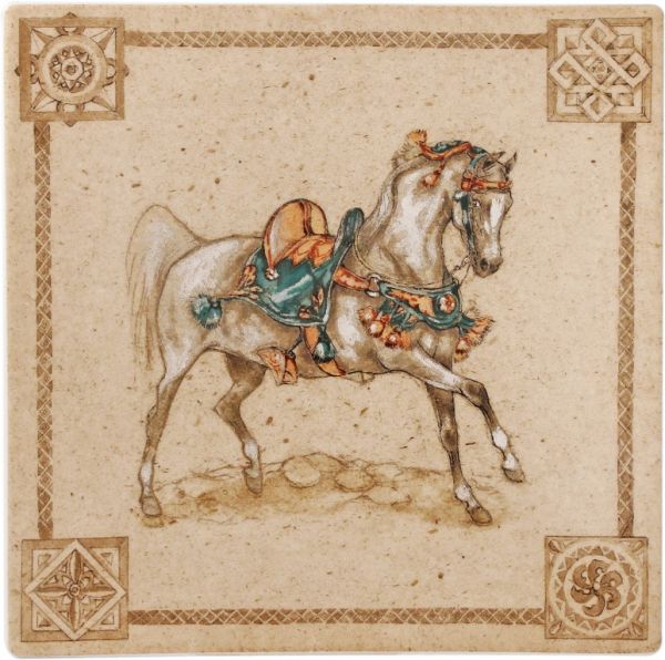 Блюдо квадратное Лошади ветра, 17 X 17 cm, арт,1751CCCP01 ,CHEVAUX DU VENT, GIEN