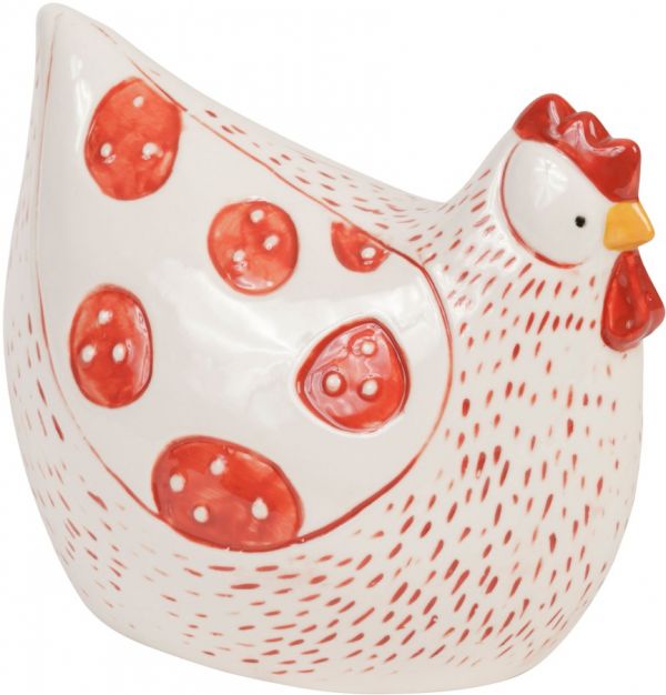 ДЕКОРАТИВНАЯ КУРИЦА, COMPTOIR DE FAMILLE,  DECO HEN MARGOTTE RED 18X9XH14CM PORCELAIN, АРТИКУЛ 200464