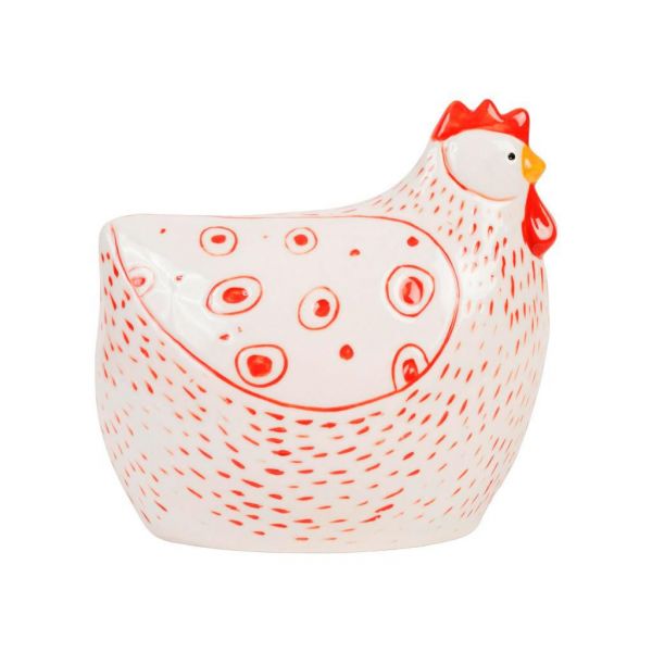 ДЕКОРАТИВНАЯ КУРИЦА, COMPTOIR DE FAMILLE,  DECO HEN MARGOTTE RED 13X8XH14CM PORCELAIN, АРТИКУЛ 200465