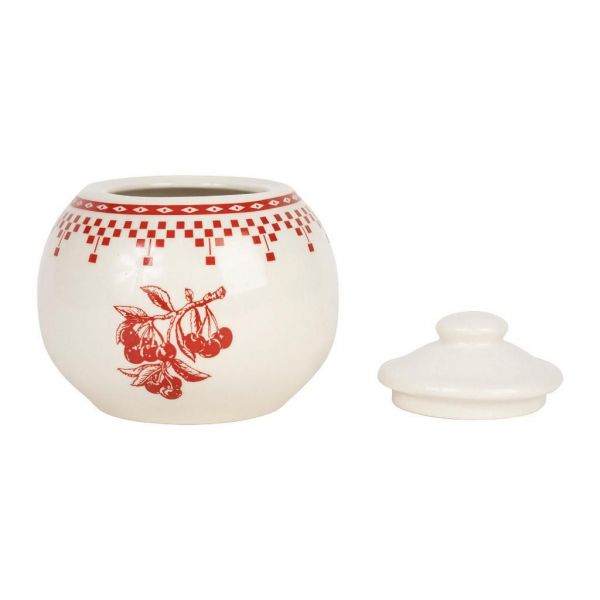 САХАРНИЦА "Красные шашечки", COMPTOIR DE FAMILLE,  SUGAR POT DAMIER RED D10XH10CM EARTHENWARE, АРТИКУЛ 200917