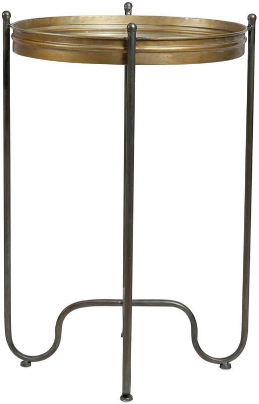 СТОЛ D'APPOINT  SIDE TABLE ROSACE BRONZE D48XH69CM IRON+MIRROR COTE TABLE, Арт.: 32844