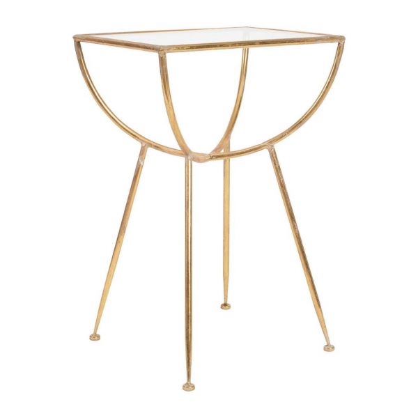 СТОЛ D'APPOINT  SIDE TABLE ELUMINEA GOLD 40X35.5XH60CM IRON+GLASS COTE TABLE, Арт.: 33289