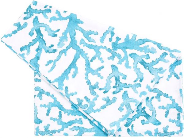 DOUBLE НАБОР TABLE RUNNER ESTRAN TURQUOISE+WHITE 160X50 COTTON COTE TABLE, АРТИКУЛ 34004