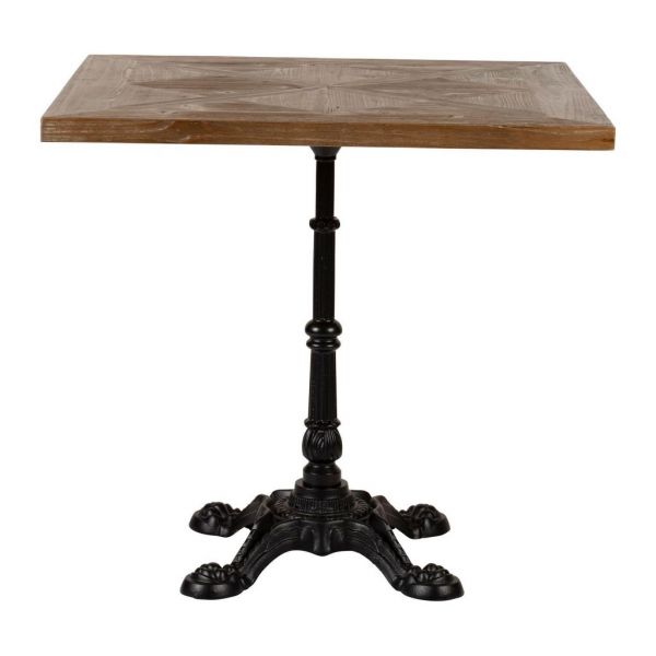 СТОЛ SQUARE TABLE FER FORG’ NAT+BLACK 80X80H75 FIR+IRON COTE TABLE, Арт.: 35982