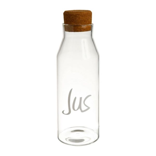 Бутылка, BOTTLE JUS W/CORK PAPILLE WHITE 1.1L BOROSILICATE ,Cote Table ,Арт.: 36923
