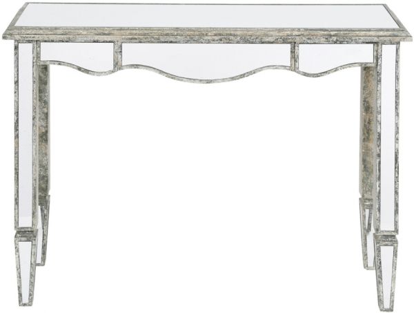 Консоль отделанная состаренным зеркалом, CONSOLE 1D BOIS-MIROI BRONZE PATINA 110X34H85 PINE ,Cote Table ,Арт.: 37118