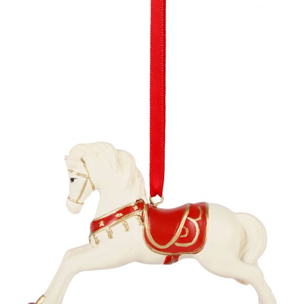 Елочная игрушка CARROUSEMAL красный, белый  10.5X8.5CM, Cote Table