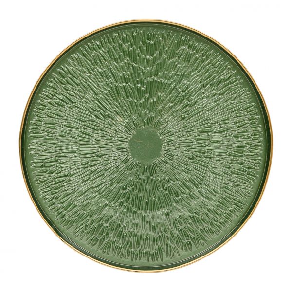 Подставка для торта COROLIA зеленый, золотой D28XH8 стекло, Cote Table