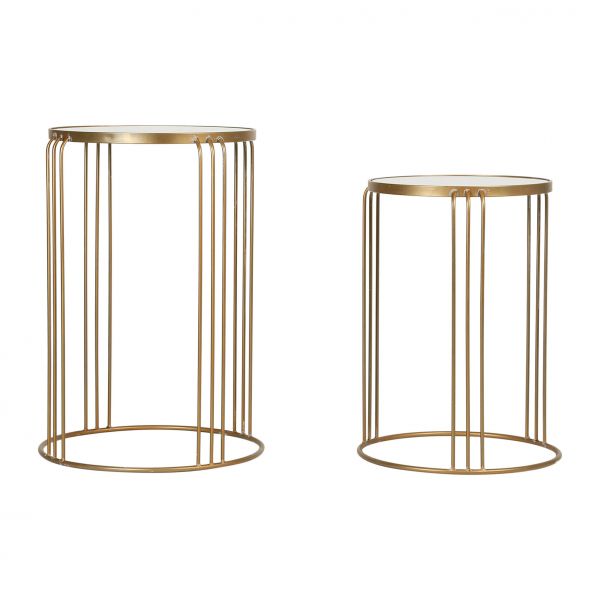 ПРИСОЕДИНИТЕЛЬНЫЙ СТОЛИК X2 ELUMINEA GOLD D43XH62+D38XH53CM ЖЕЛЕЗНЫЙ,  арт.: 39544 Cote Table