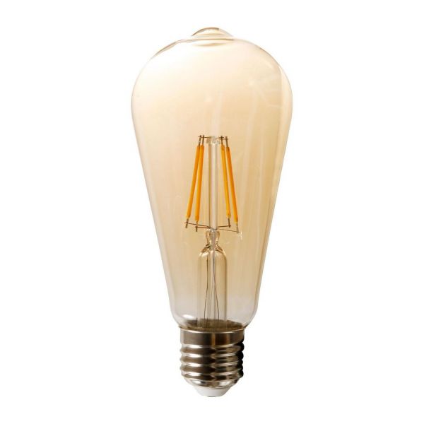 LONG LIGHT BULB LED AMBRE D6XH14.5CM-4W E27 GLASS