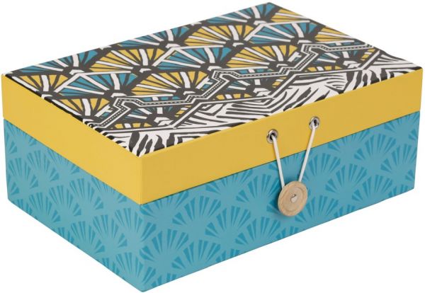 Коробка для украшений с зеркалом AFRIC-VIB BLUE 25X17 картон