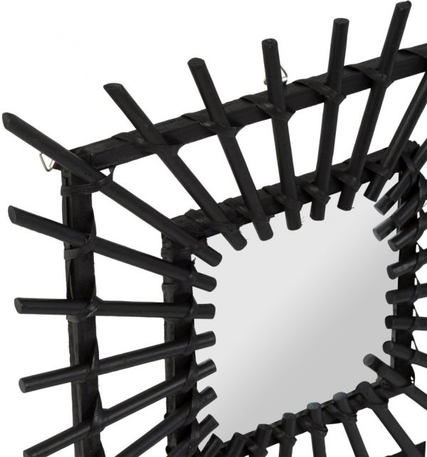 Квадратное зеркало BALAMEA черный 30X30 бамбук