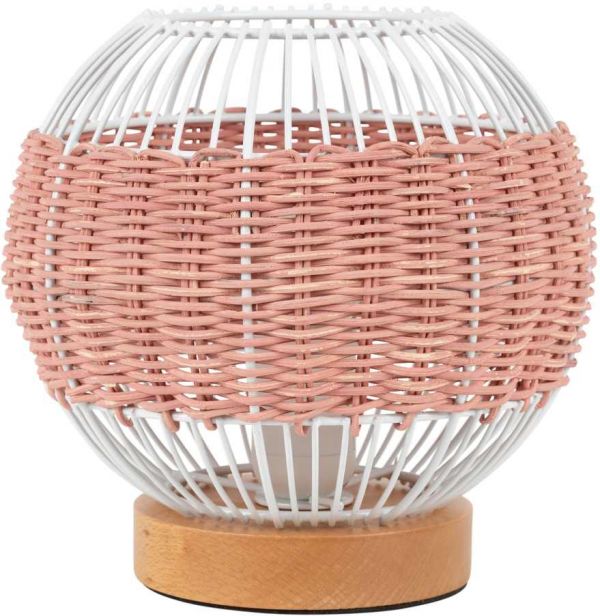 Круглая лампа FILEN розовый, белый  D20.5XH20CM металл, роатнг