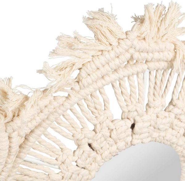 Зеркало MACRAME  D30CM хлопок, металл