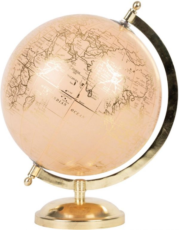 Декоративный глобус MAPPA розовый D20XH28CM пластик