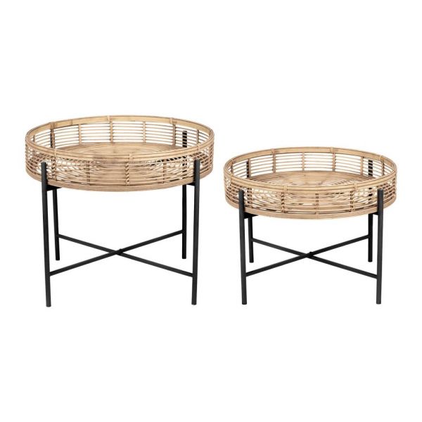 COFFEE TABLE X2 BAMBOU NT+BLACK D62/56 BAMBOO+IRON