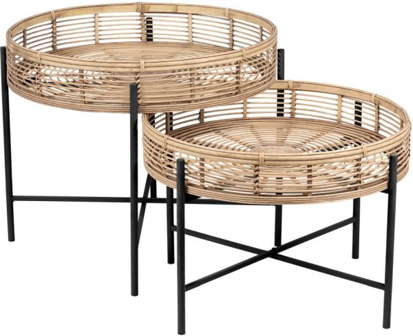 COFFEE TABLE X2 BAMBOU NT+BLACK D62/56 BAMBOO+IRON