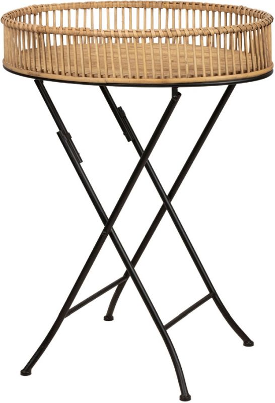 Столик BAMBOU NAT+черный 46X34X59.5 бамбук, металл