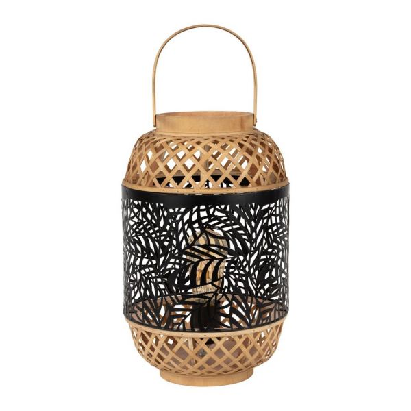 LANTERN LAMP BANAE BLACK D25XH38 BAMBOO+IRON