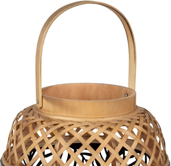 LANTERN LAMP BANAE BLACK D25XH38 BAMBOO+IRON