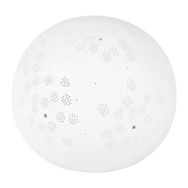BALL LAMP FLEUR WHITE D20.5XH18-E14-25W PORCELAIN