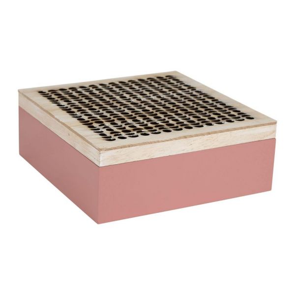 Коробка для чая ELEMENT розовый 20X20XH7.5CM MDF
