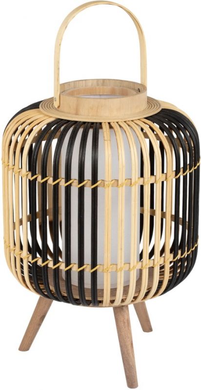 LANTERN LAMP CORDEY NAT+BLACK D30H56 BAMBOO+FIR