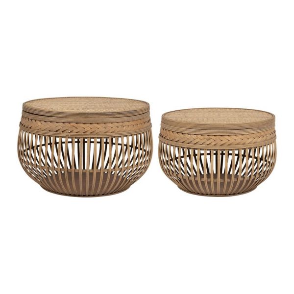 COFFEE TABLE X2 ESSENCIA NAT GM+PM RATTAN+BAMBOO