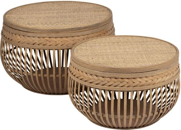 COFFEE TABLE X2 ESSENCIA NAT GM+PM RATTAN+BAMBOO