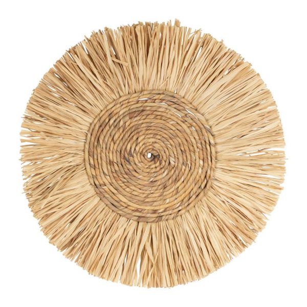 WALL DECO ROSACE CUZCO NATURAL D38CM RAFFIA