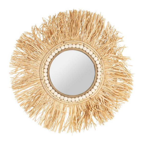 MIRROR CUZCO NATURAL D50CM RAFFIA