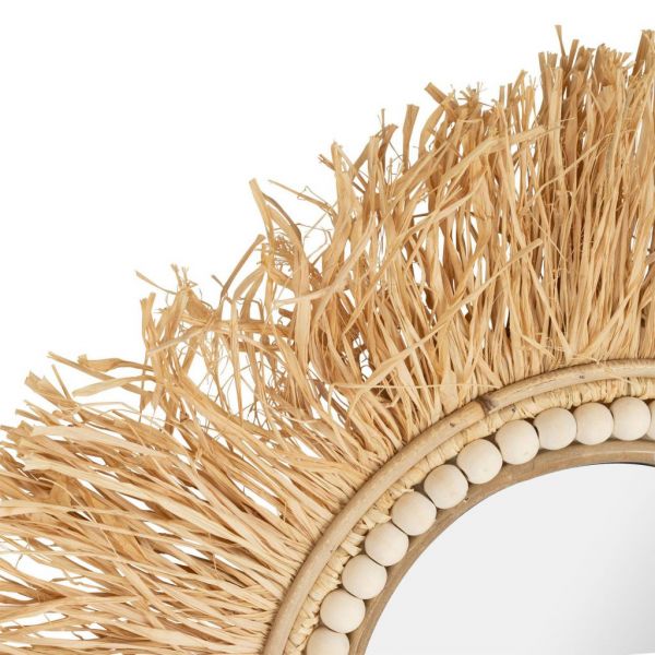 MIRROR CUZCO NATURAL D50CM RAFFIA