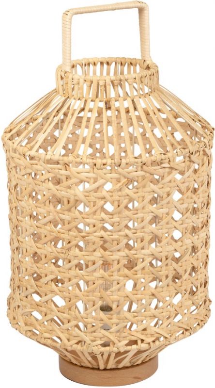 LANTERN LAMP CROISINE NAT D30H51 IRON+RATTAN+WOOD