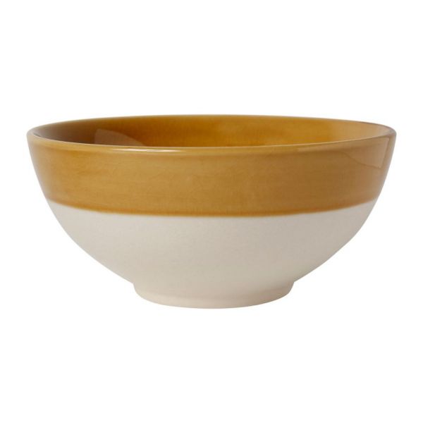 BOWL CRAKEL MUSTARD YELLOW 65CL-D15XH8CM STONEWARE