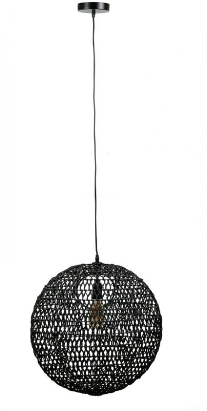 CEILING LAMP CALYP BLACK D51X15.5 IRON+PAPER ROPE