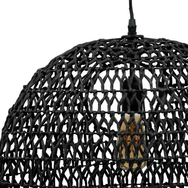 CEILING LAMP CALYP BLACK D51X15.5 IRON+PAPER ROPE