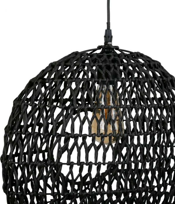 CEILING LAMP CALYP BLACK D41X14CM IRON+PAPER ROPE