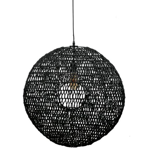 CEILING LAMP CALYP BLACK D62X18 IRON+PAPER ROPE