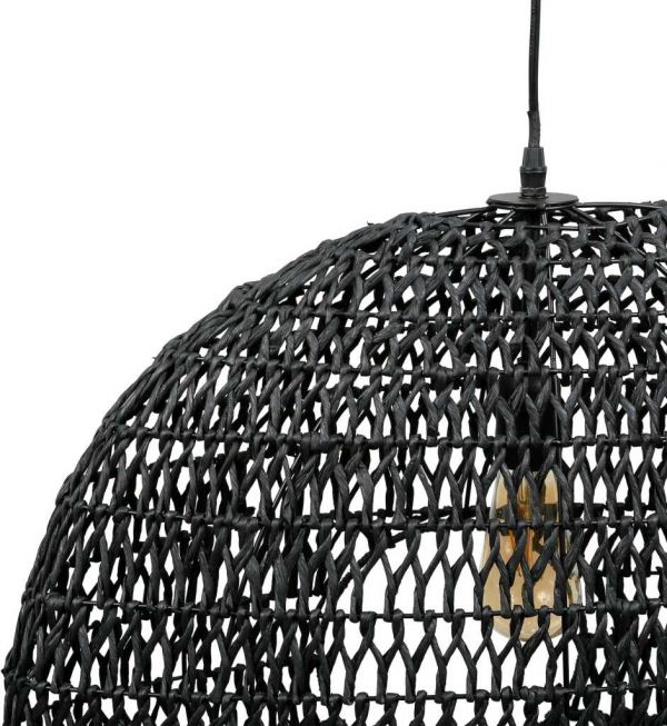 CEILING LAMP CALYP BLACK D62X18 IRON+PAPER ROPE