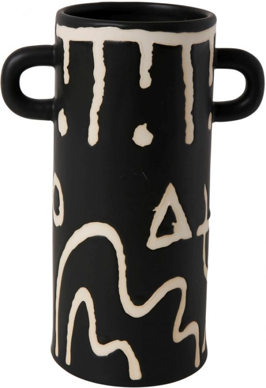 Ваза VISAG-ARTY черный, кремовый 15.5X9.5XH21 керамика