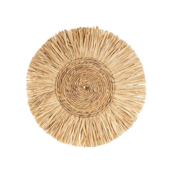 WALL DECORATION ROSACE CUZCO NATURAL D26CM RAFFIA