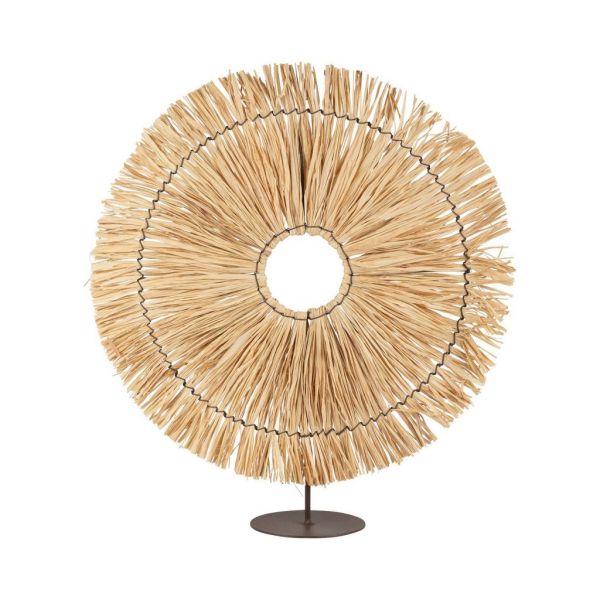 DECORATIVE ROSACE CUZCO NAT D31XH36CM RAFFIA+IRON