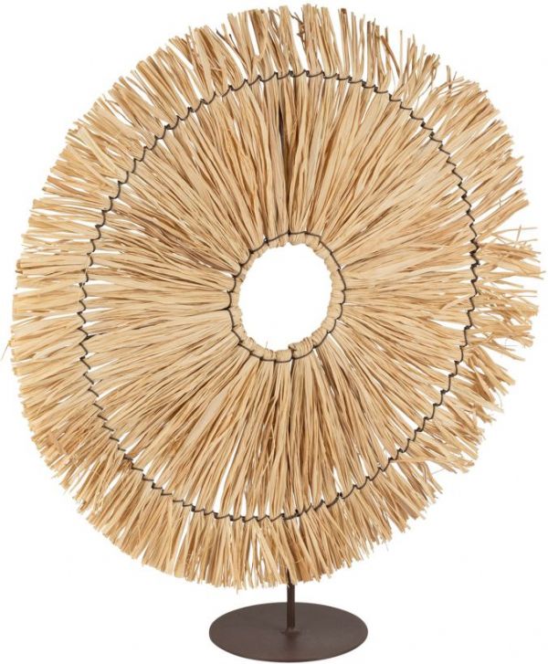 DECORATIVE ROSACE CUZCO NAT D31XH36CM RAFFIA+IRON