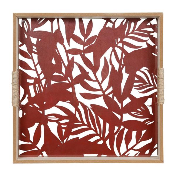 TRAY SOLOR TERRACOTTA 35X35CM MDF+GLASS