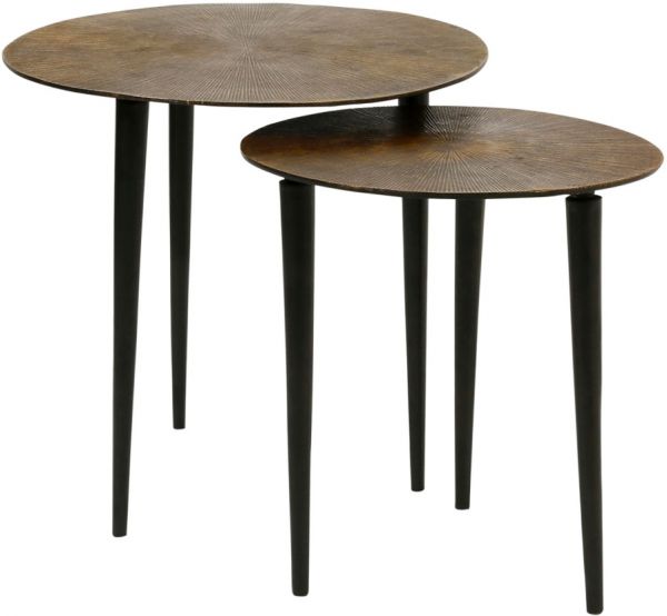COFFEE TABLE X2 SOLOR GOLDEN BROWN D49/42 ALU+IRON