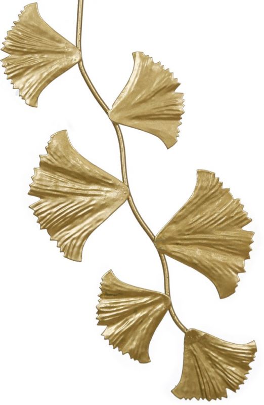 DECORATIVE FLOWER GINKGO GOLD 10X32CM IRON