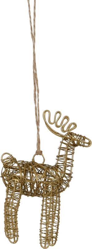 HANGING REINDEER SANTA GOLD 7X3XH11CM IRON