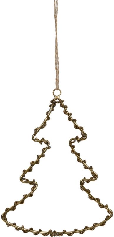 HANGING DECO CHRISTMAS TREE SANTA 10X12 WIRE+BEAD