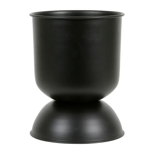 FLOWER POT VISAGE ARTY BLACK D25.5XH32.5CM IRON